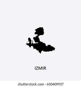 Map of Izmir - Turkey Vector Illustration