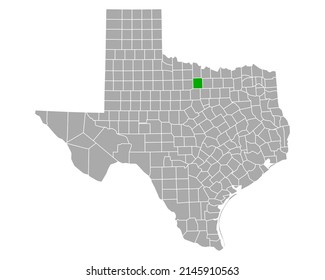 Karte von Jack in Texas auf weiß