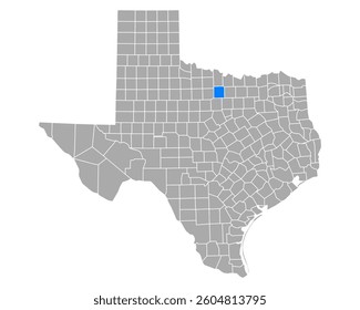 Map of Jack in Texas on white