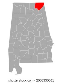 Map of Jackson in Alabama on white