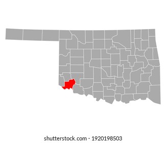 Map of Jackson in Oklahoma on white