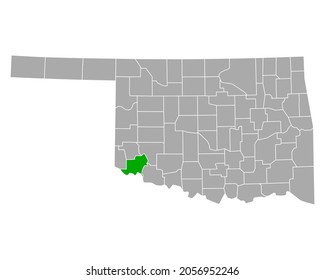 Karte von Jackson in Oklahoma auf Weiß