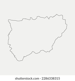 Map of Jaen - Andalusia - Spain outline silhouette graphic element Illustration template design
