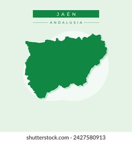 Map of Jaen - Andalusia - Spain outline silhouette graphic element Illustration template design