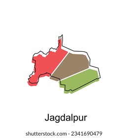 Map Of Jagdalpur City Modern Simple Geometric, illustration vector design template