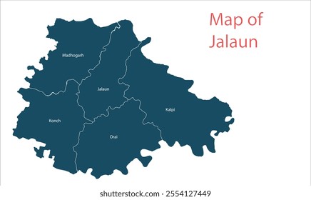 Map of jalaun District, Jalaun District,  Uttar Pradesh State, Republic of India, Government of  Uttar Pradesh , Indian territory, Eastern India, politics, village, tourism