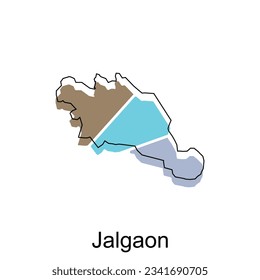 Map Of Jalgaon City Modern Simple Geometric, illustration vector design template