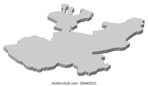 Map - Jalisco (Mexico) - 3D-Illustration