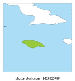 Map of Jamaica green highlighted with neighbor countries.