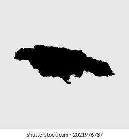 Map of Jamaica outline silhouette vector illustration

