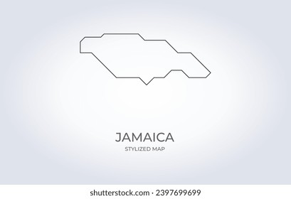 Map of Jamaica in a stylized minimalist style. Simple illustration of the country map.