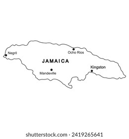 Map of jamaica vector illustration design