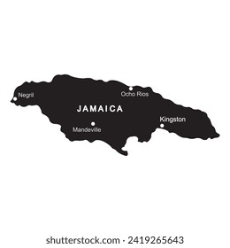 Map of jamaica vector illustration design