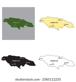 Map of jamaica vector illustration design
