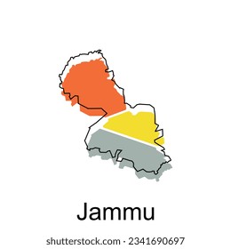 Map Of Jammu City Modern Simple Geometric, illustration vector design template