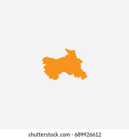 Map of Jammu and Kashmir - India Vector Illustration Silhouette Design