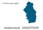 Map of Jamsa sub region, Jamsa sub region Map, Region of Finland, with white bg, Finland map with waving flag. Politics, government, people, national day, full map, flag, area, containment, states, ou