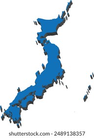 map of japan 3d design isolated white background