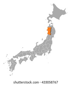 Map - Japan, Akita