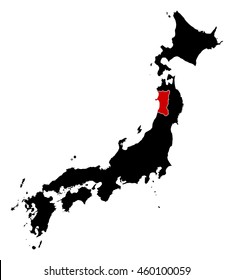 Map - Japan, Akita