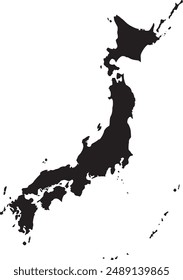 map of japan black isolated white background