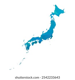 Map of Japan - Blue Polygonal Design For Your. Vector illustration eps 10.
