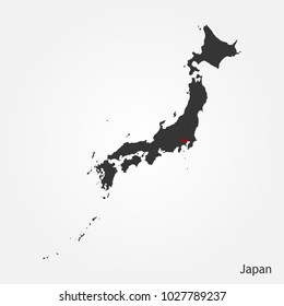 Map of Japan with Capital Region