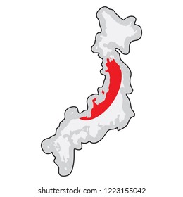 Map of Japan with its flag. Vector illustration design
