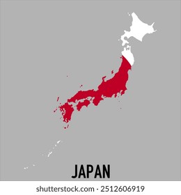 map of Japan with flag, vector illustration