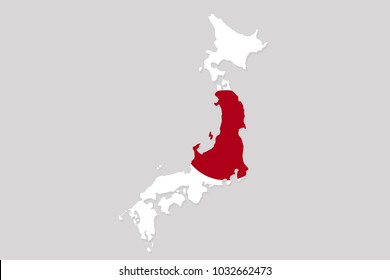 map of japan with flag,vector illustration