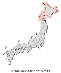 Map Japan Hokkaido Stock Vector (Royalty Free) 494937454 | Shutterstock