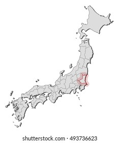 Map - Japan, Ibaraki
