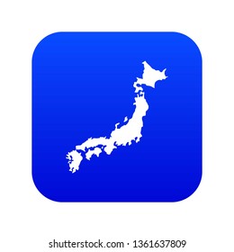 Map of Japan icon digital blue for any design isolated on white vector illustration