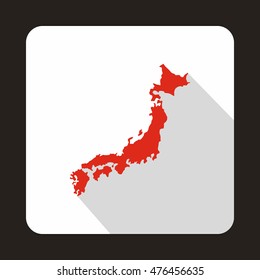 Map of Japan icon in flat style on a white background