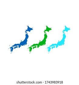 Map of japan icon illustration template