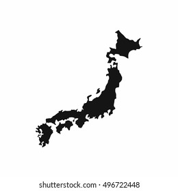 Map of Japan icon in simple style isolated on white background. State symbol