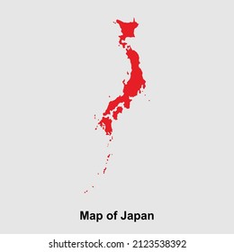 Mapa de ilustraciones vectoriales aisladas de Japón