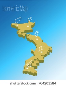 Map Japan isometric concept. 3d flat illustration of Map Japan.