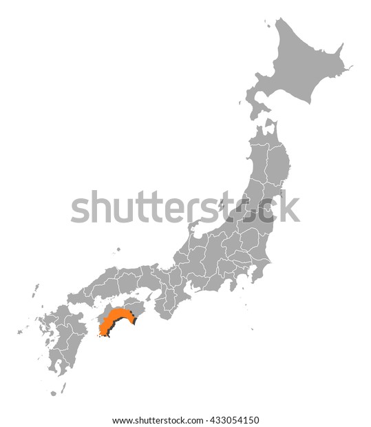 Map Japan Kochi Stock Vector (Royalty Free) 433054150