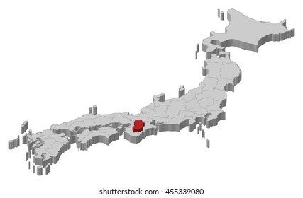 Map - Japan, Nara - 3D-Illustration