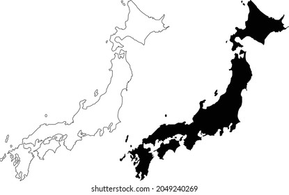 Map of Japan on white background. outline map of Japan. flat style.