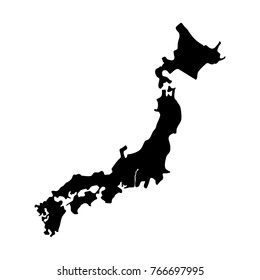 Map of Japan on a white background, Vector illustration