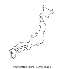 Map Japan Outline Silhouette Japan Map Stock Vector (royalty Free 