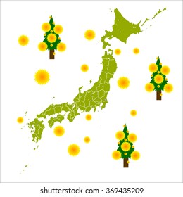 Map of Japan pollen icon