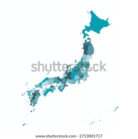 Map of Japan with provincies