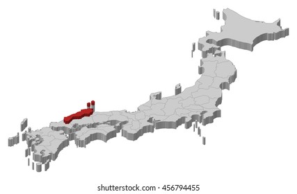 Map - Japan, Shimane - 3D-Illustration