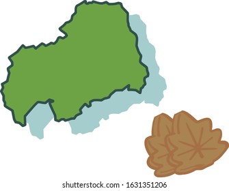 Map of Japan and specialty Hiroshima