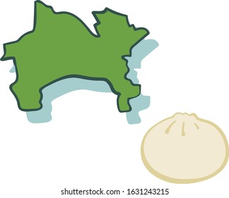 Map of Japan and specialty Kanagawa