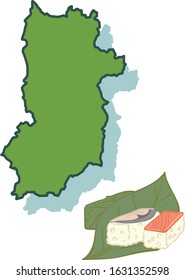 Map of Japan and specialty Nara