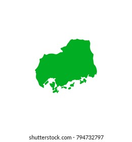 Map of Japan. terrain.
Hiroshima